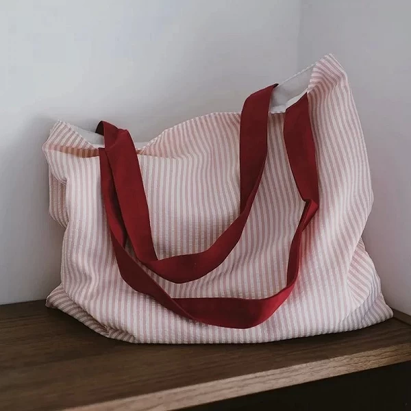 Sac en toile de mode grande capacité à rayures - Sac fourre-tout idéal pour les voyages|13,99 €|OKKO MODE