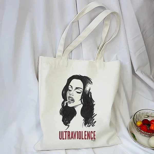 Sac fourre-tout en toile Lana Del Rey pour femmes - Sacs à main shopping décontractés|1,98 €|OKKO MODE