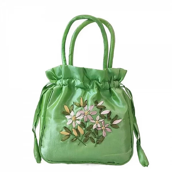 Sac à main en satin brodé rétro pour femme - fleur Hanfu, portefeuilles, sacs de rangement|1,96 €|OKKO MODE