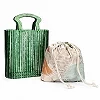 Sac seau en acrylique tissé pour femme, sac de plage, pochette creuse, dîner torsadé à la main, nouveau|29,69 €|OKKO MODE