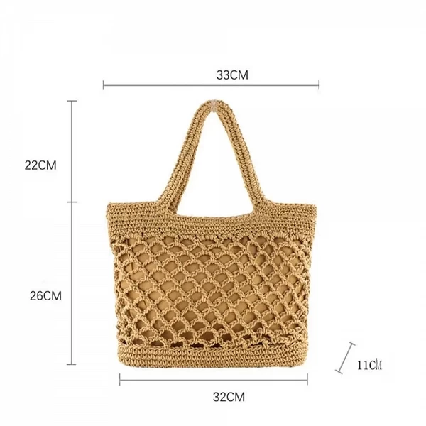 Sac de plage bohème vintage pour femmes, sacs à main creux de grande capacité, fourre-tout de voyage tricotés à la main en rotin|14,40 €|OKKO MODE