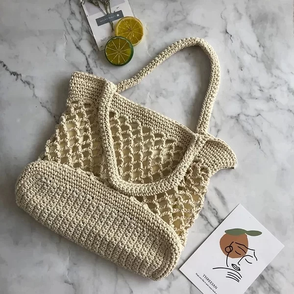 Sac de plage bohème vintage pour femmes, sacs à main creux de grande capacité, fourre-tout de voyage tricotés à la main en rotin|14,40 €|OKKO MODE