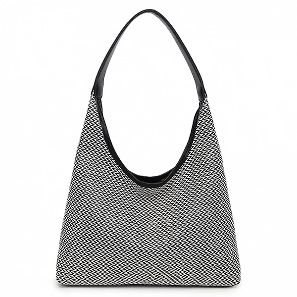 Sac fourre-tout tissé pour femmes, grande capacité, rayé, chic, Hobo, fermeture à moraillon, été, plage, voyage en plein air, mo|16,19 €|OKKO MODE