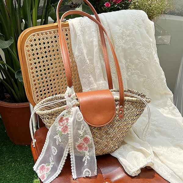 Sac à Main Tissé en Paille de Grande Capacité pour Femme, Fourre-Tout à la Mode, Chic Hobo pour ixet Vacances|17,09 €|OKKO MODE