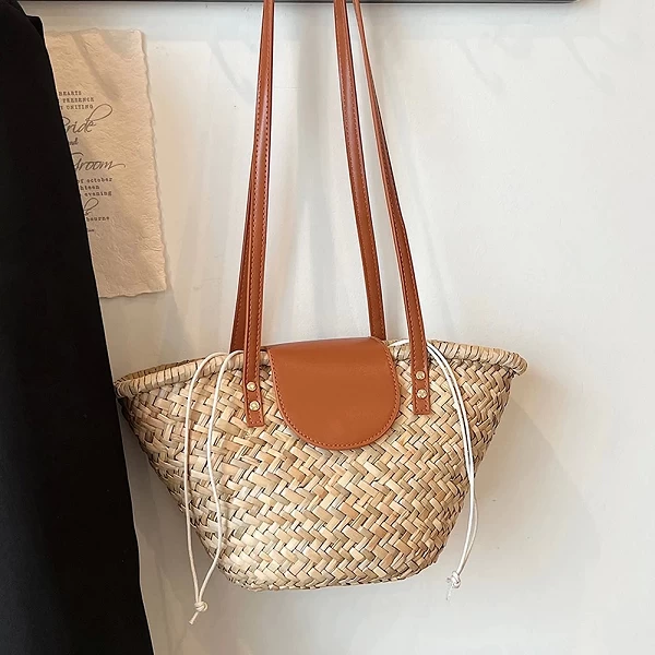 Sac à Main Tissé en Paille de Grande Capacité pour Femme, Fourre-Tout à la Mode, Chic Hobo pour ixet Vacances|17,09 €|OKKO MODE