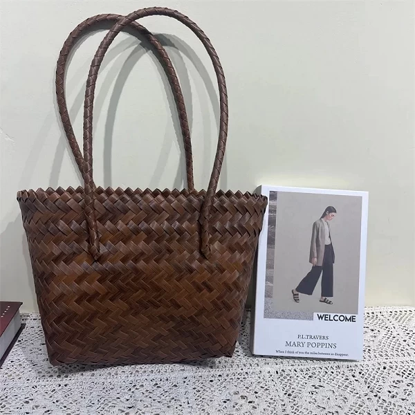 Sac à main tissé rétro en paille française - Sac de plage étanche femme|23,92 €|OKKO MODE