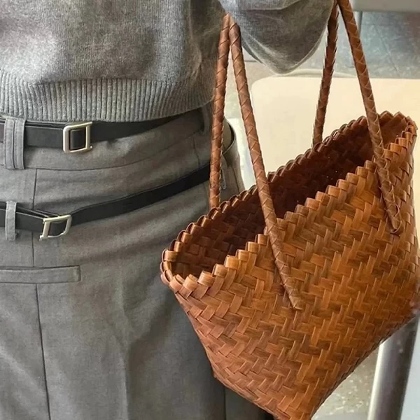 Sac à main tissé rétro en paille française - Sac de plage étanche femme|23,92 €|OKKO MODE