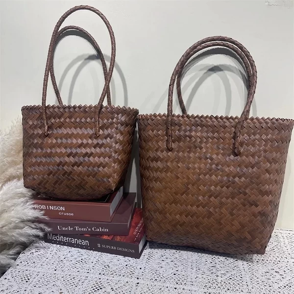 Sac à main tissé rétro en paille française - Sac de plage étanche femme|23,92 €|OKKO MODE