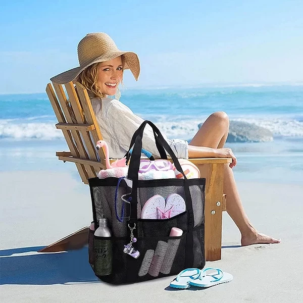 Sac fourre-tout en maille tissé pour femmes - idéal plage et été|1,90 €|OKKO MODE