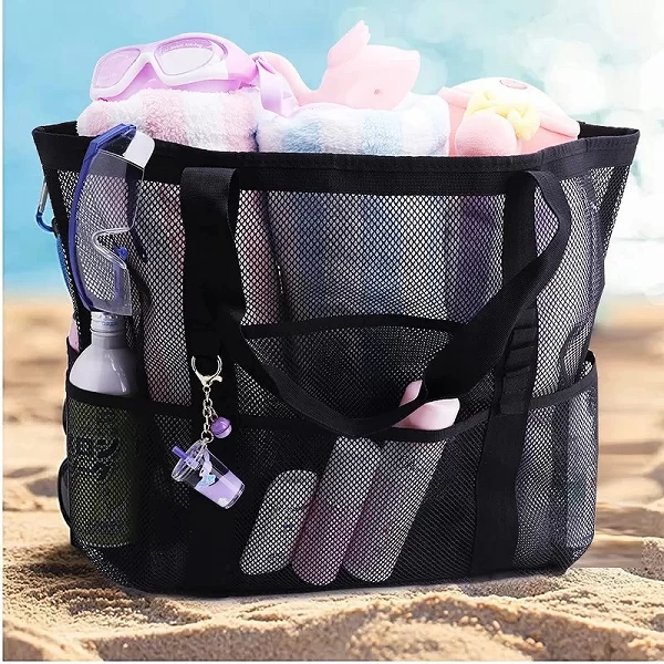 Sac fourre-tout en maille tissé pour femmes - idéal plage et été|1,90 €|OKKO MODE