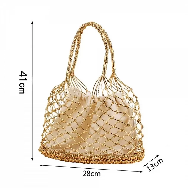 Sac à main tissé en or et argent pour un look estival chic - Okko-Mode|10,92 €|OKKO MODE