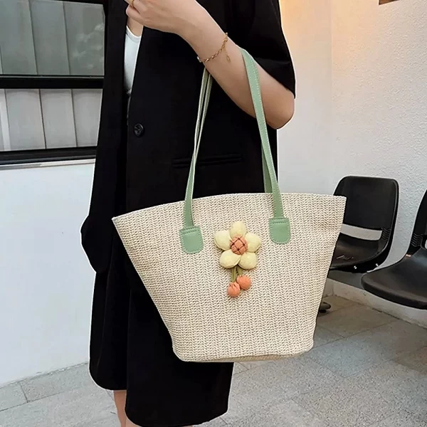 Sac messager bohème en paille pour femmes - Sac à main tissé d'été, plage et shopping|8,93 €|OKKO MODE