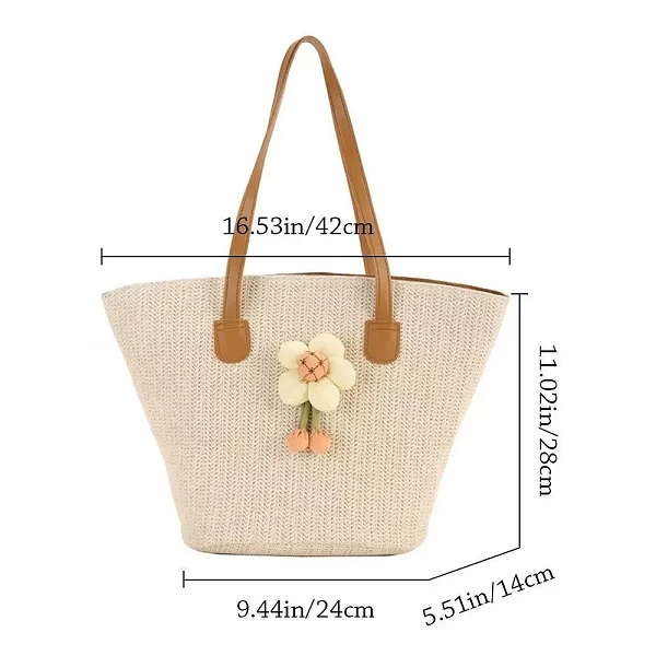 Sac messager bohème en paille pour femmes - Sac à main tissé d'été, plage et shopping|8,93 €|OKKO MODE