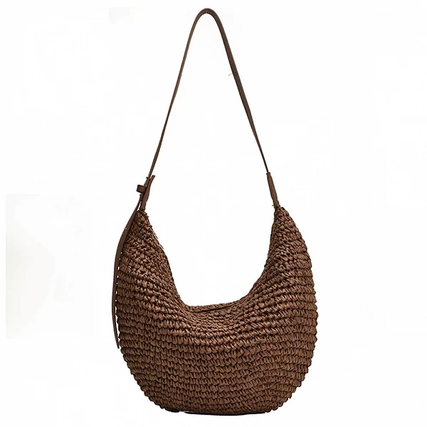 Sac en paille tissé demi-lune pour femme - Okko Mode|16,50 €|OKKO MODE