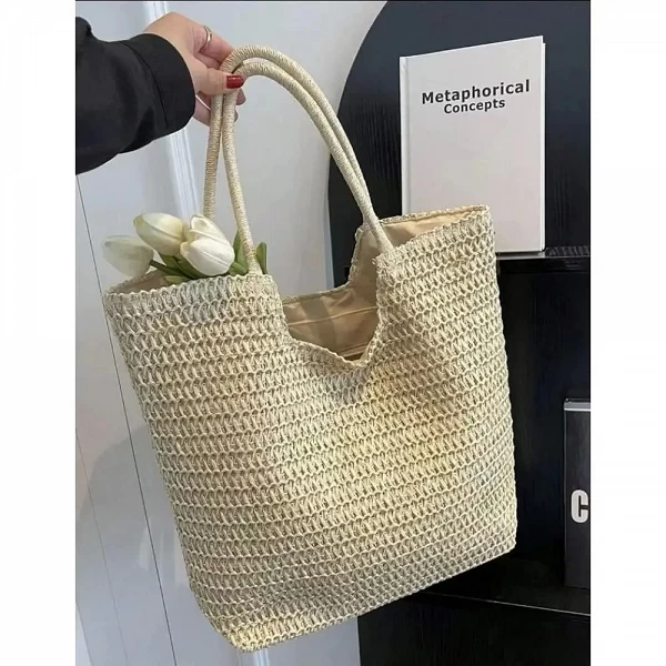 Sac de plage vintage tissé à la main pour femmes - Style rétro en paille et bohème pour l'été|9,90 €|OKKO MODE