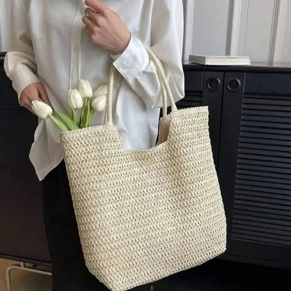 Sac de plage vintage tissé à la main pour femmes - Style rétro en paille et bohème pour l'été|9,90 €|OKKO MODE