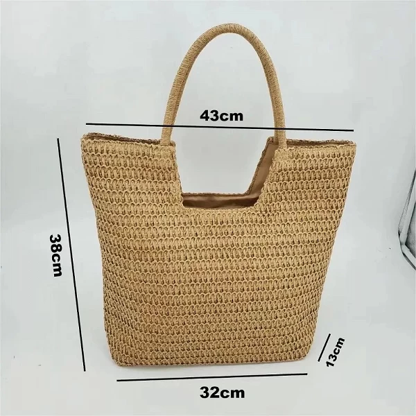 Sac de plage vintage tissé à la main pour femmes - Style rétro en paille et bohème pour l'été|9,90 €|OKKO MODE