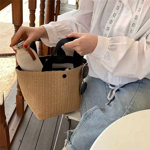 Sac messager en rotin tissé bohème pour femme | Sac à main fait main été E27|3,96 €|OKKO MODE