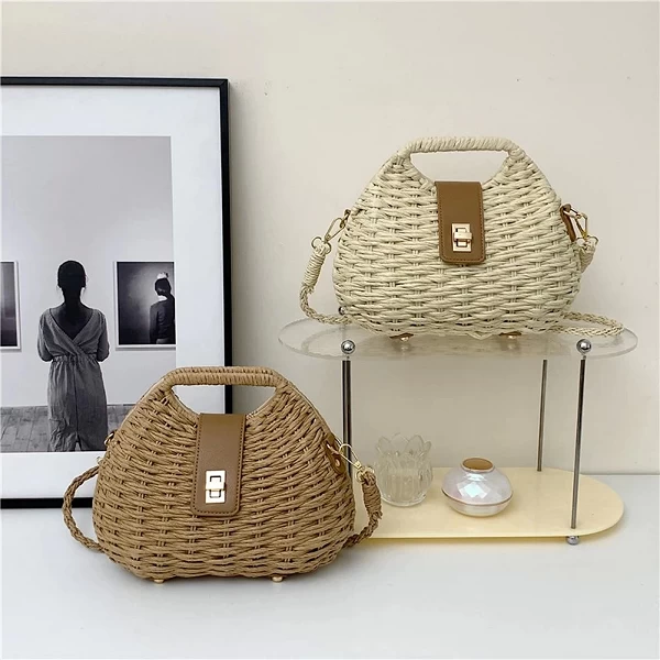 Sac messager tissé à la main en rotin pour femme - Spacieux et léger|17,10 €|OKKO MODE