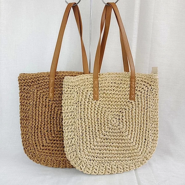 Sac de plage en paille carré tissé main bohème - Okko-mode.fr|8,16 €|OKKO MODE