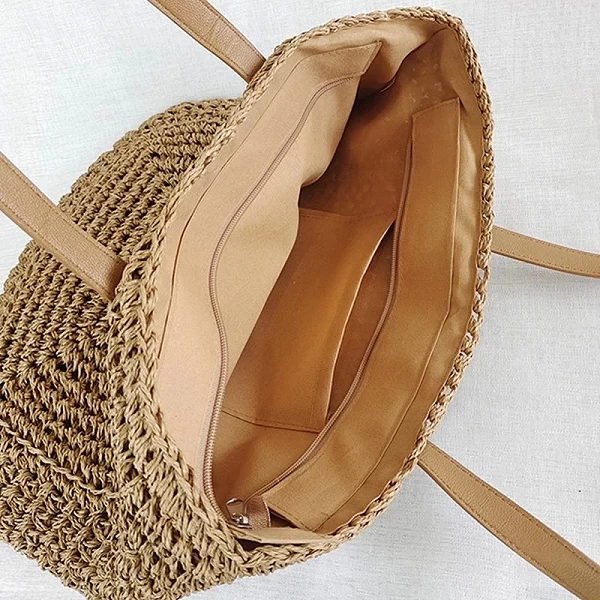 Sac de plage en paille carré tissé main bohème - Okko-mode.fr|8,16 €|OKKO MODE