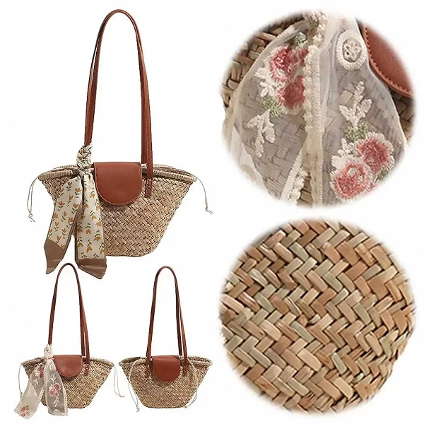 Sac fourre-tout tissé en paille pour femme - Accessoire bohème et éthique|17,94 €|OKKO MODE