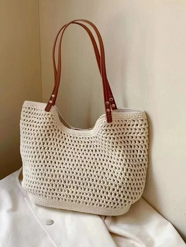 Sac Fourre-Tout Tissé en Paille de Grande Capacité pour Femme - Okko Mode|3,90 €|OKKO MODE