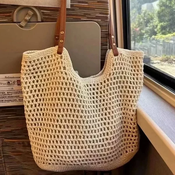 Sac Fourre-Tout Tissé en Paille de Grande Capacité pour Femme - Okko Mode|3,90 €|OKKO MODE