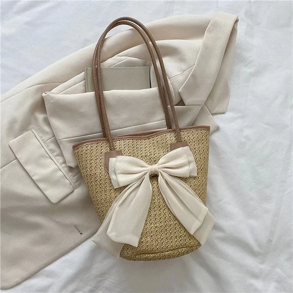 Sac fourre-tout tissé à la main grande capacité pour femmes - Style rural et frais, été plein de charme!|6,02 €|OKKO MODE