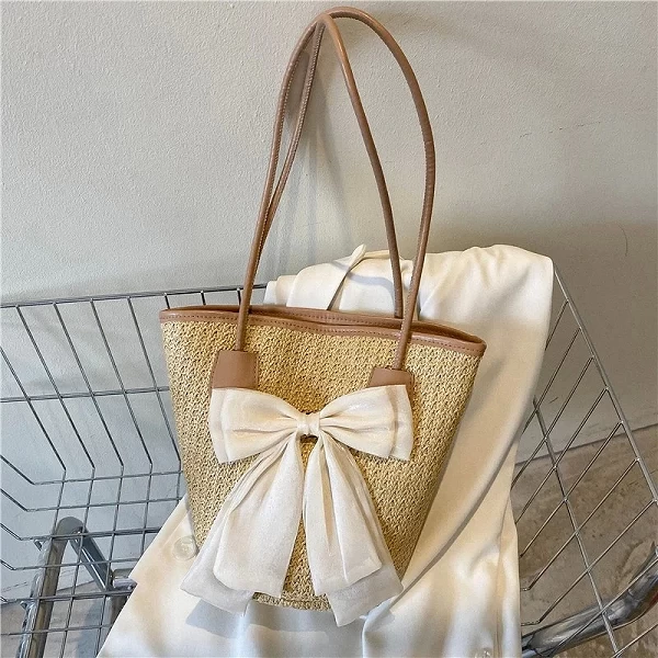 Sac fourre-tout tissé à la main grande capacité pour femmes - Style rural et frais, été plein de charme!|6,02 €|OKKO MODE