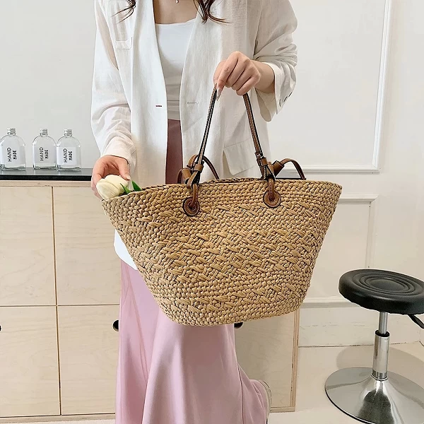 Sac de Plage Tressé Grande Capacité Femme - Été Chic et Pratique!|17,09 €|OKKO MODE