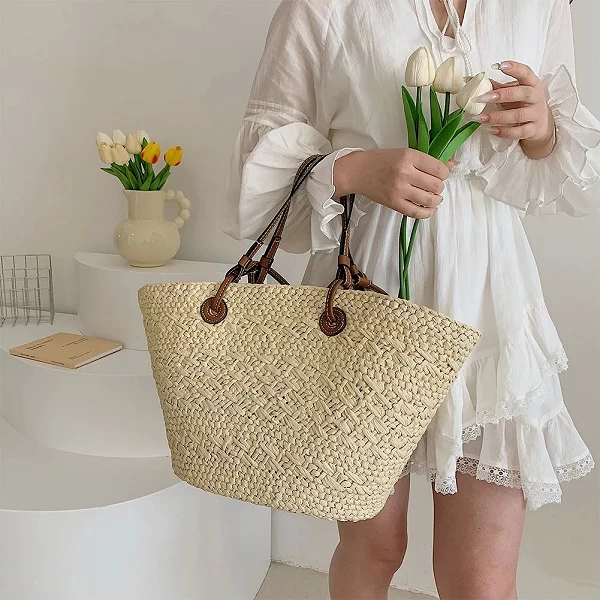 Sac de Plage Tressé Grande Capacité Femme - Été Chic et Pratique!|17,09 €|OKKO MODE