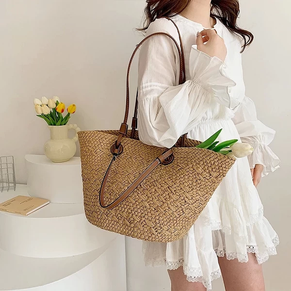 Sac de Plage Tressé Grande Capacité Femme - Été Chic et Pratique!|17,09 €|OKKO MODE