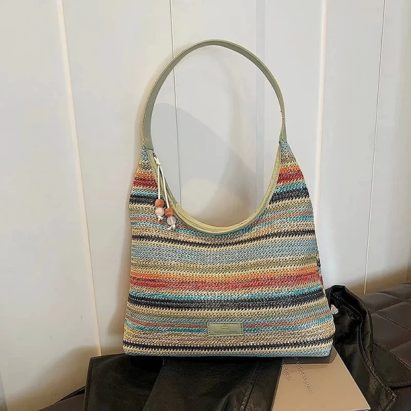 Sac fourre-tout tissé en paille pour femme - Style ethnique plage et voyage|7,94 €|OKKO MODE