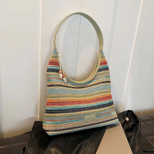 Sac fourre-tout tissé en paille pour femme - Style ethnique plage et voyage|7,94 €|OKKO MODE