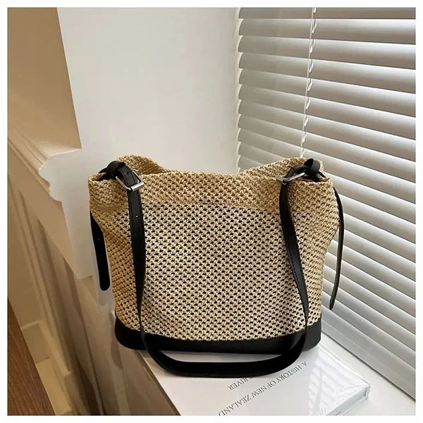 Sac messager en rotin tressé à la main pour femmes et filles - Accessoire bohème chic, grande capacité|6,97 €|OKKO MODE