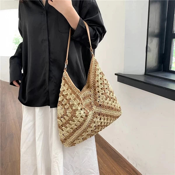 Sac à main tissé en paille rayé pour femme - Accessoire mode estival OKKO-MODE|8,95 €|OKKO MODE