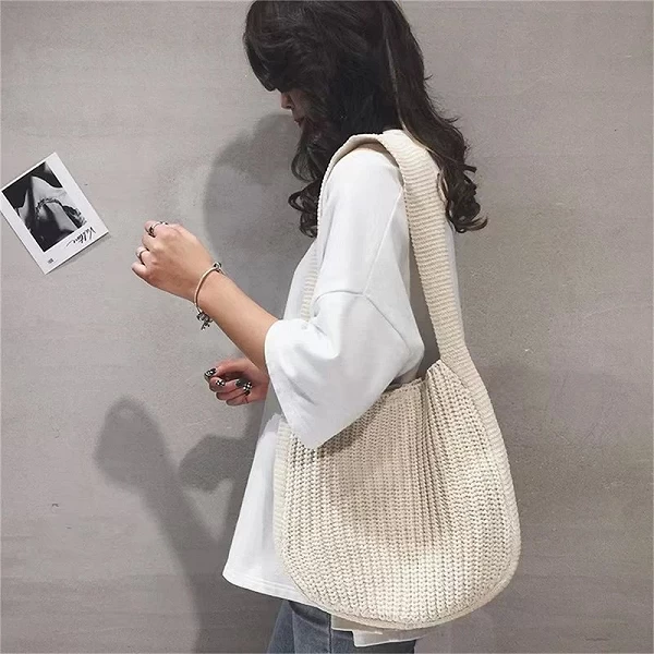 Sacs à Main Hobo en Crochet de Grande Capacité pour Femme, Style Ajouré Chic|9,03 €|OKKO MODE