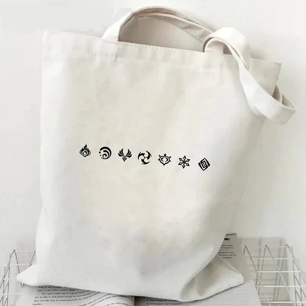 Sac à provisions réutilisable en toile de coton Genshin Impact: élégance éco-responsable|4,00 €|OKKO MODE