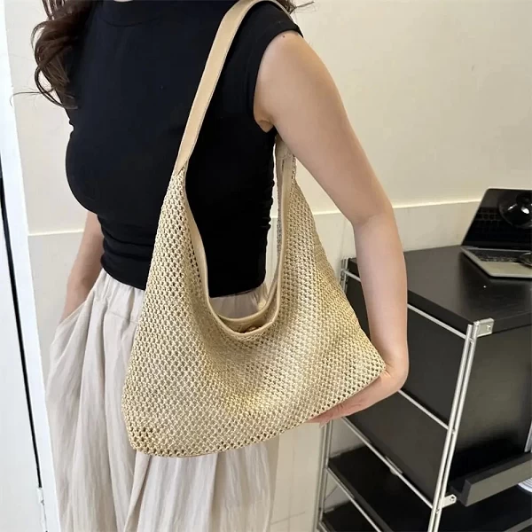 Sac à Main Tissé de Grande Capacité pour Femme - Fourre-Tout Décontracté, Portable et Élégant|5,04 €|OKKO MODE