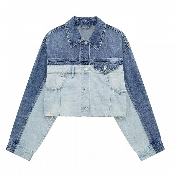 Veste en jean patchwork pour femme, manteau décontracté, vêtements coton d'été, nouveautés pour filles|37,22 €|OKKO MODE