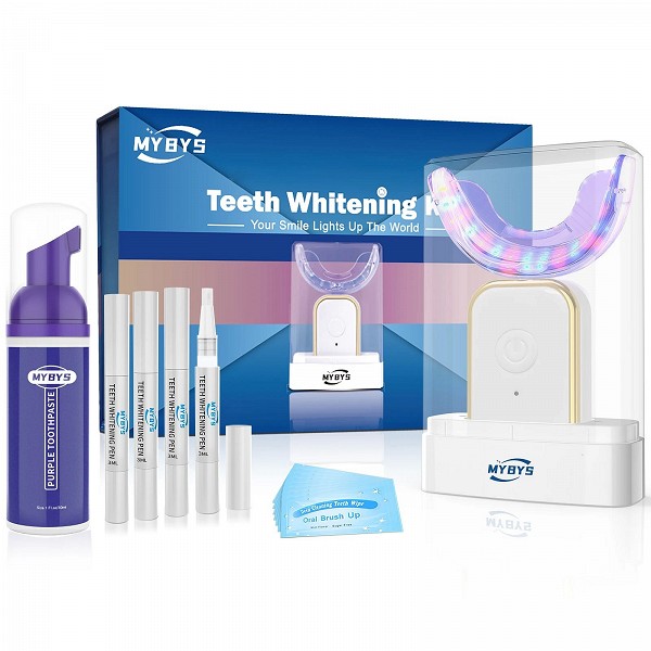 Kit de blanchiment des dents MYBYS 32 LED - Dentifrice mousse sensible
