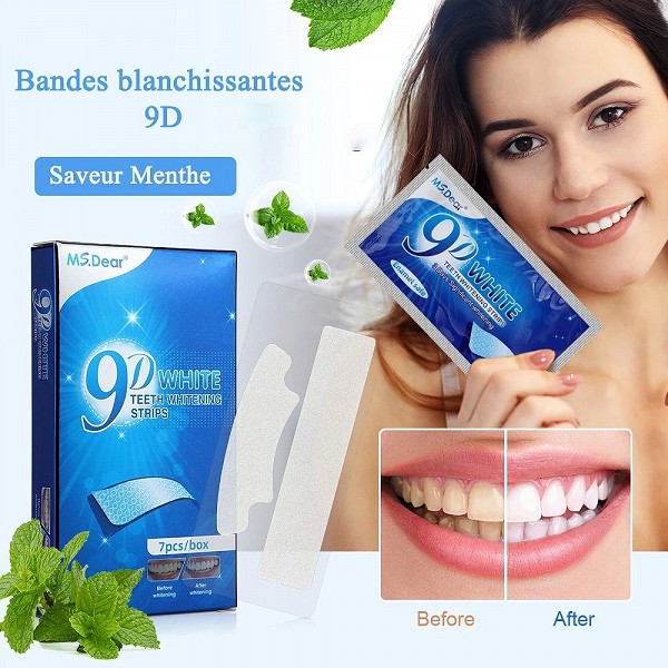 Autocollants de blanchiment des dents 9D - Bandes gel dentifrice soins bucco-dentaires|2,69 €|OKKO MODE