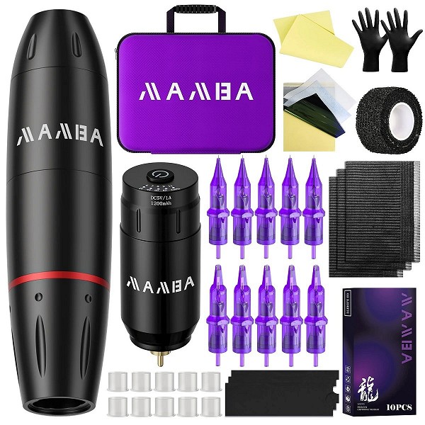 Kit de tatouage sans fil MAMBA professionnel, 1200mAh, batterie grande capacité|30,68 €|OKKO MODE