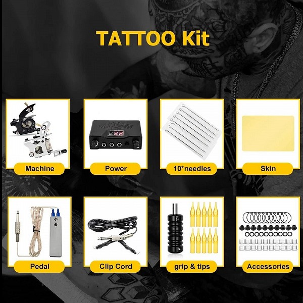 Kit d'alimentation pour machine à tatouer, Végét, encre brute, ensemble d'accessoires pour tatouage, outil d'art corporel, maqui|48,14 €|OKKO MODE