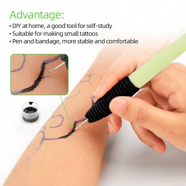 Ensemble de Stylos à Tatouer avec Poche et Bâton - Kits Complet Machine Tatouage|4,49 €|OKKO MODE