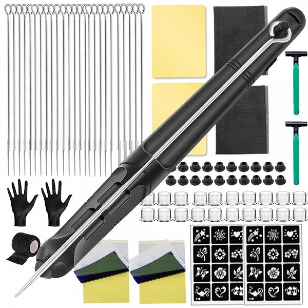 Kit d'outils de tatouage pour débutants, bricolage, poke and stick, anciers de tatouage, support d'encre pour la pratique du tat|11,95 €|OKKO MODE