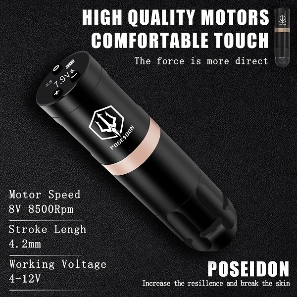 POSEIDON-Ensemble de stylos à tatouer sans fil, moteur sans noyau, machines à tatouer pour tatoueurs, kit lointain, haute qualit|45,20 €|OKKO MODE