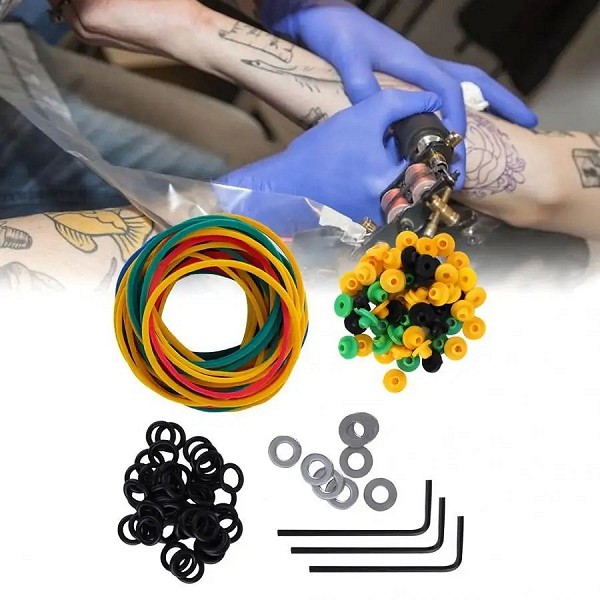 Machine à tatouer, bandes de caoutchouc, coussin de broche, Kit de fournitures de bobines de tatouage, ensemble d'accessoires de|2,69 €|OKKO MODE