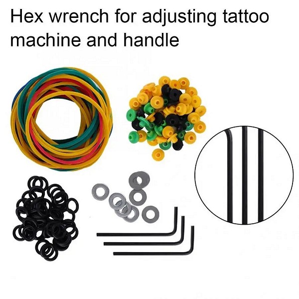 Machine à tatouer, bandes de caoutchouc, coussin de broche, Kit de fournitures de bobines de tatouage, ensemble d'accessoires de|2,69 €|OKKO MODE